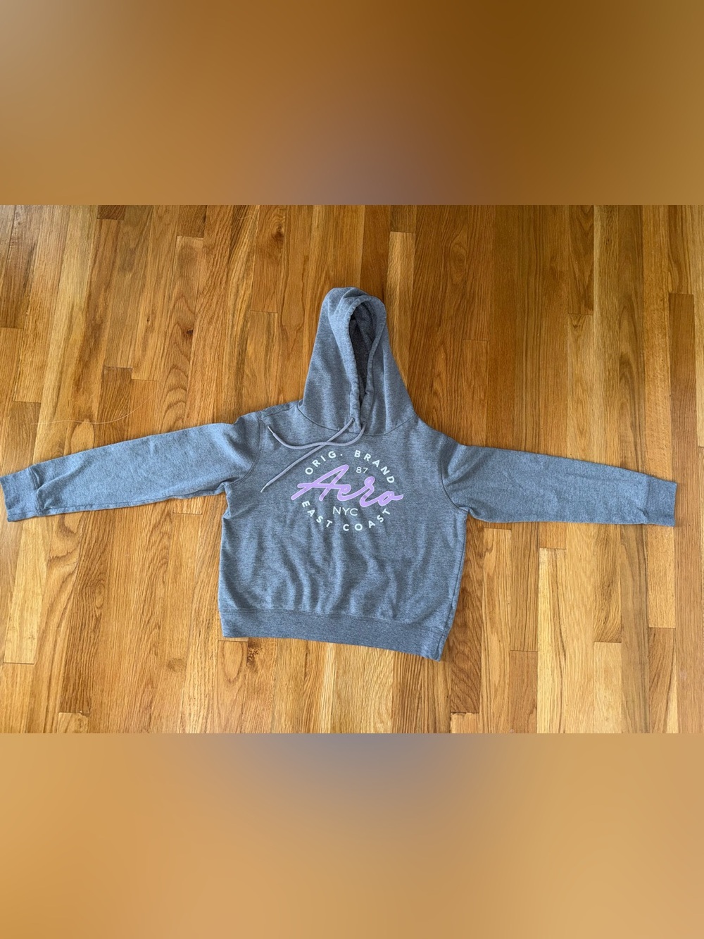 Aeropostale Gray Hoodie with Pink Script Logo